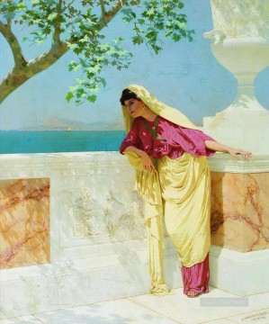 Greek Woman by the Sea Stephan Bakalowicz Ancient Rome Oil Paintings